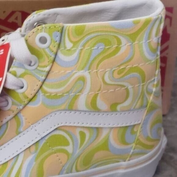New Vans Sk8 Hi Tapered Lime Green White High Tops Skate Sneakers Casual Rave - Picture 9 of 10